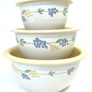 Secret garden by corelle corning stoneware nesting mixing bowls 1, 2, 3 at