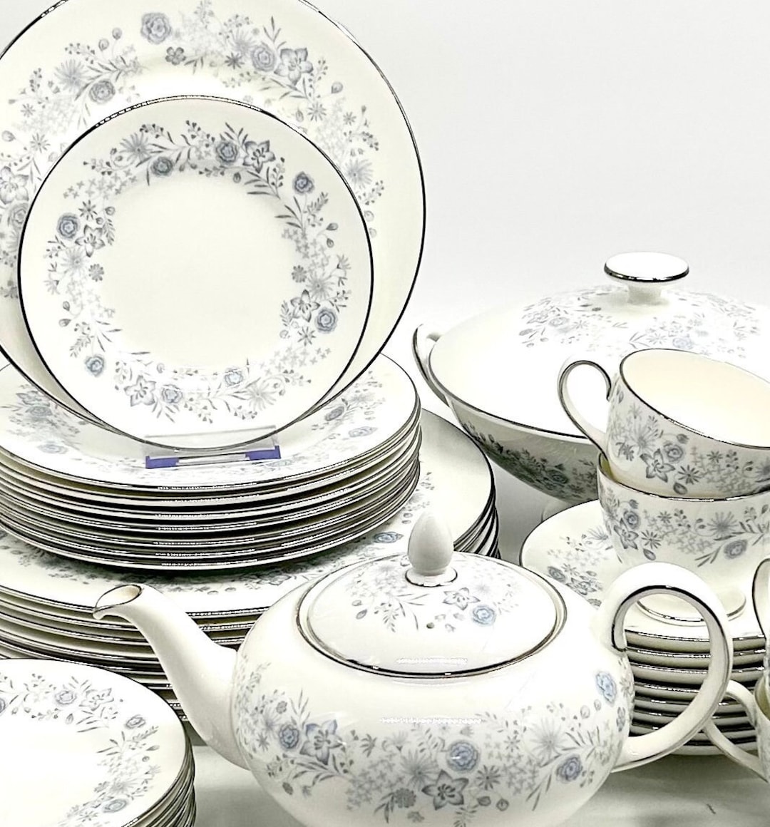 Wedgwood China Belle Fleur Pattern Blue Floral Open Stock Sold in