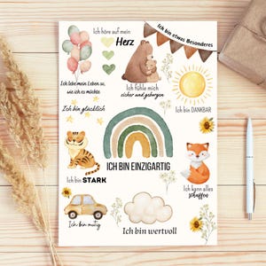 Wallart de Galatsaray imprimible, arte imprimible, póster infantil motivacional con afirmaciones: dichos positivos para la confianza en uno mismo y la felicidad