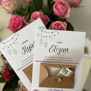 Ramadan Grußkarte für Kinder - Persönlicher Text mit Name-Ramadan Mubarak Karte für Kids-Geschenkidee für den Heiligen Monat - Ramadan Karte