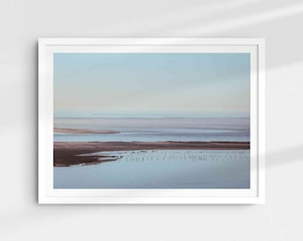 Tirage Photographique Banc d'Arguin bleuté au coucher de soleil, France, Cote Atlantique, Bassin d'Arcachon, Photo, Décoration