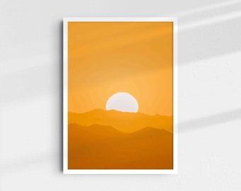 Tirage Photo - Coucher de Soleil sur les Collines de l'Arizona | Art Mural de Voyage | Tons chauds