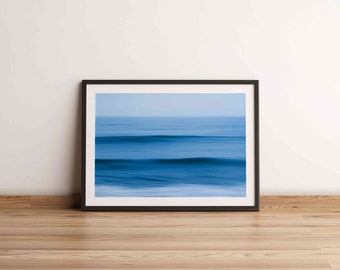 Tirage Photographique Océan Bleu en mouvement, France, Cote Atlantique Photo, Décoration