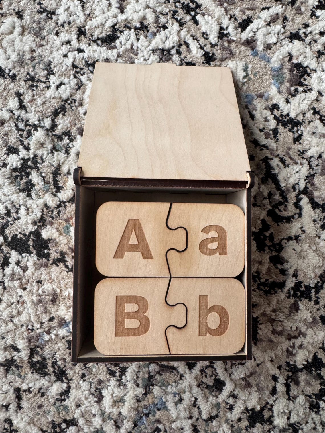 Montessori Wooden Alphabet Puzzle: Uppercase & Lowercase Matching Game ...