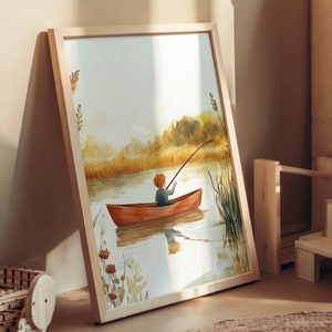 Fishing Theme Wall Art Print - Boy Nursery & Cabin Decor - Fishing and Hunting Decor Digital Download