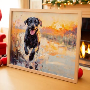 Regali per Labrador neri: decorazione murale per la cameretta dei bambini con tema &quot;caccia alle anatre&quot;, download immediato per decorare la cabina del bambino e la cameretta dei bambini