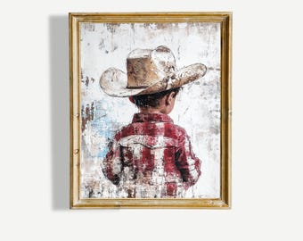 Cowboy Kinderzimmer Poster: Western Baby Boy Wandbild (Digitaler Download