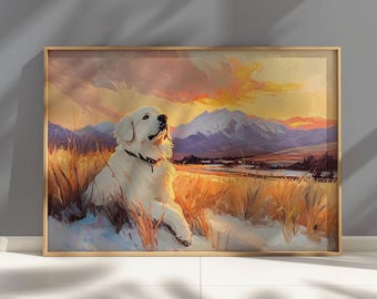 Printable Great Pyrenees Dog Lover Art: Pet Lover Gift, Great Pyrenees Portrait, Cute Animal Print, Nursery Decor, Instant Download