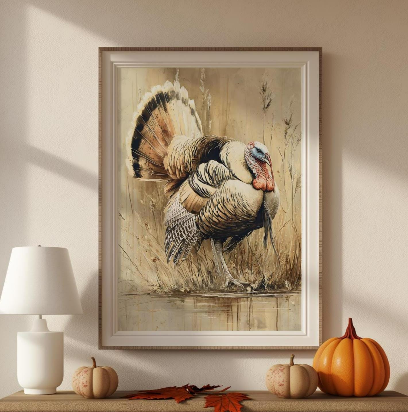 Wild Turkey Hunting Nursery Wall Art Gobbler Tom Painting