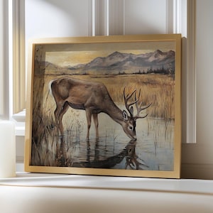 Hunting Nursery Art Print – Deer Nursery Decor for Boy’s Room, Cabin Theme Wall Art, Rustic Hunting Decor, Teen Bedroom Art
