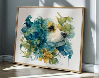 Watercolor Cavapoo Dog Portrait: Unique Pet Wall Art (Printable Download)