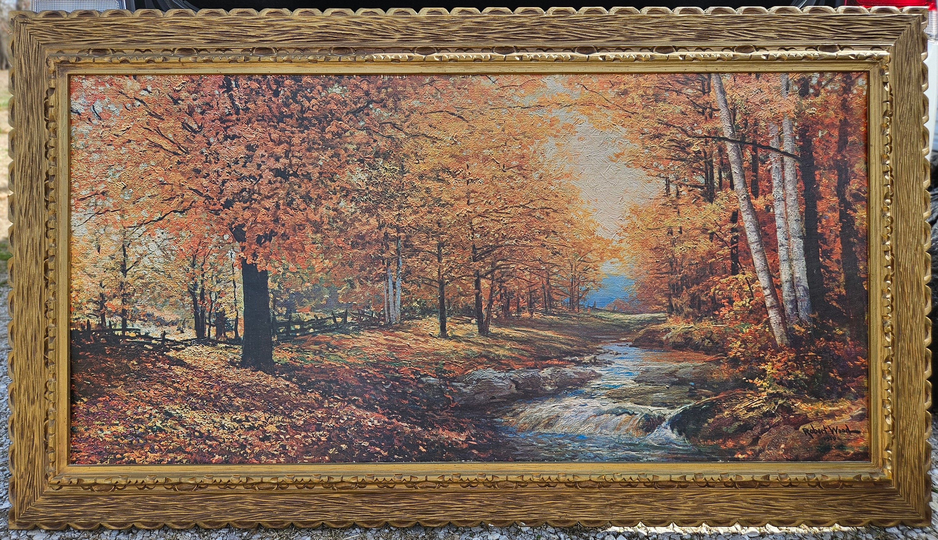 Very Large Vintage Robert Wood Mid-century Painting 1959 Autumn
