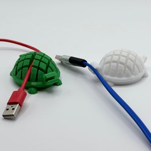 Cute Turtle Cable Holder for Phone, Tablet and Other Devices - Business Card Holder - Desktop Cable Management