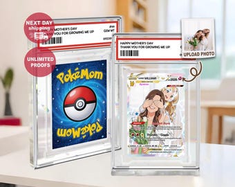 Personalized Mother’s Day Pokemom Card, Mother’s Day Gift, Custom Pokemom Photo Cards, Gifts for Gamer Mom, Custom Pokemom Trainer Card