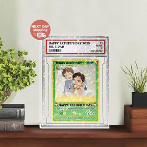 Carte à collectionner personnalisée pour la fête des pères, bloc photo d'anime, cadeau pour nouveau papa, cadeau pour la fête des pères, cadeau pour mari gamer, cadeau pour papa gamer offert par les enfants