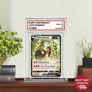 Personalized Couple Poke Love Metal Card, Custom photo Anime Themed Gift for Anniversary, Gamer Husband Present from Wife, Love Card Gift