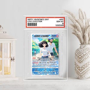 May include: A Valentine's Day trading card featuring the couple Sammy & Rambo. The card is encased in a protective case and has the text "Happy Valentine's Day! Love Evolution." The card's artwork depicts the couple on bicycles.