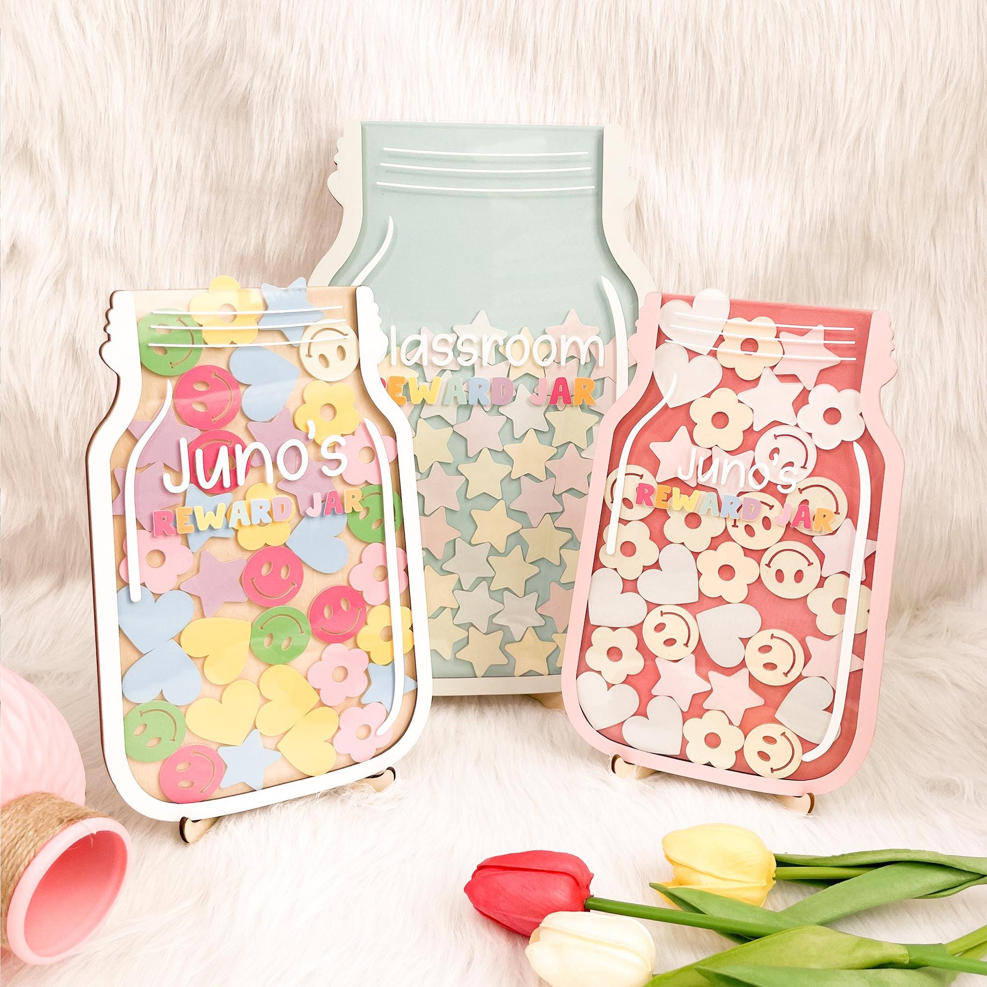 Personalized Reward Jar with Tokens Classroom, Teacher Star Jar Chore Chart, Reward Jar with Tokens Classroom Teacher, Potty Training