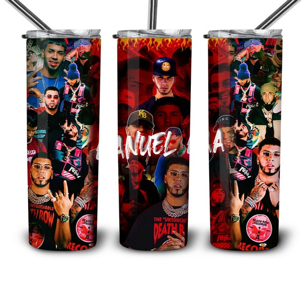 Anuel aa Tumbler, 20 oz Skinny Tumbler Sublimation Designs, Full Tumbler Wrap, Digital Downloads Png