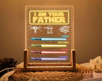 I Am Their Father Personalized Night Light, Funny Father’s Day Gift from Kids, Custom Dad Gift Names, Star Dad Decor for Husband or Grandpa
