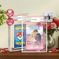 Personalized Couple Poke Love Acrylic Card, Valentine's Custom photo Anime Themed Gift for Anniversary, Gamer Husband Present from Wife
