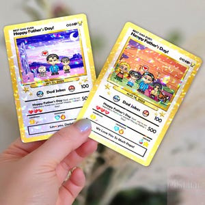 Carte Pokémon personnalisée pour la fête des pères – Carte Pokémon personnalisée pour papa, idée cadeau unique