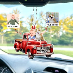 Foto personalizada para niños, papá seguro, regalo de cumpleaños personalizado para el Día del Padre, regalo de amor para papá y abuelo, colgador acrílico para coche.