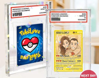 Personalized Couple Poke Love Acrylic Card, Custom photo Anime Themed Gift for Anniversary, Gamer Husband Present from Wife, Love Card Gift
