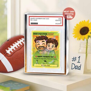 Carte à collectionner personnalisée pour la fête des pères, bloc photo d'anime, cadeau pour nouveau papa, cadeau pour la fête des pères, cadeau pour mari gamer, cadeau pour papa gamer offert par les enfants