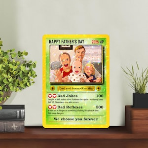 Cadeau de fête des pères pour enfants, carte personnalisée pour la fête des pères, cadeau pour papa gamer, carte personnalisée avec photos, cadeau pour nouveau papa, mari gamer