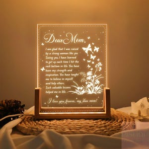 Luz noturna com letras escritas à mão personalizadas - Ideias para presentes de dia das mães, presente de dia das mães, presente para mãe, presentes de aniversário para avó, avó e mamãe