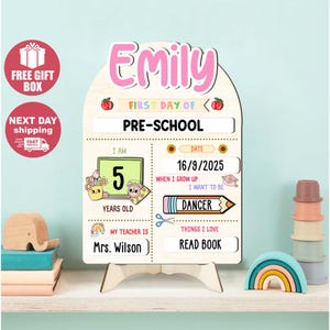 Custom First Day of School Sign, Back to School Sign, Preschool, Kindergarten 1st Day of School Sign, Last Day of School Sign, School Board