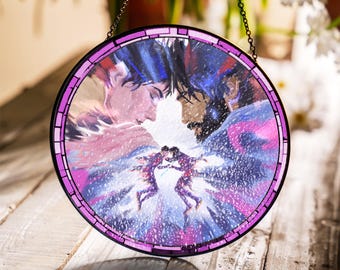 Glass Suncatcher Ornament, JayVik Arcane Inspired Window Art, LOL Hanging Ornament, League of Legends Romantic Fan Gift