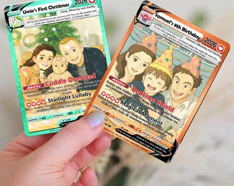Personalized PokeCard, Custom Birthday Photo Art Card, Anniversary Proposal Invitation, Birthday Wedding Day Couple Engagement, Holiday Gift