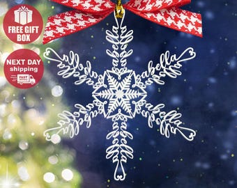 Custom Name Snowflake Ornament, 2025 Ornament, Name Flake Ornament, Snowflake Ornament, Name Flake Ornament, Snowflake Name, Name Ornament