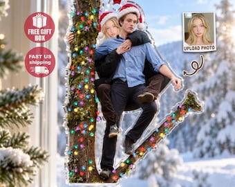 Couple Christmas Ornament, Personalized Photo Gift, Custom Acrylic Ornament, Funny Romantic Keepsake
