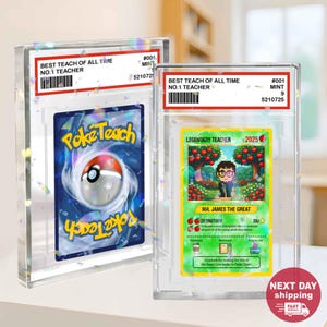 Carta Poke personalizzata per insegnante, carta olografica anime in acrilico personalizzata per insegnante, carta leggendaria personalizzata per insegnante, carta regalo olografica PKM