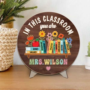 Custom Teacher 3D Door Hanger, In this Classroom You Are, Cute Teacher Door Sign, Custom Teacher Name, Classroom Decor, Back to School Gift