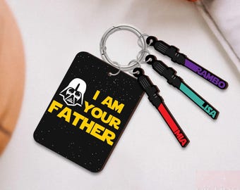 I'm Their Father Keyring, Personalized Name Keychain, Custom Name Lightsaber, Star Wars Keychain, Father's Day Gift, Dad gifts