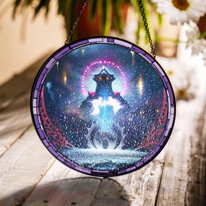 Glass Suncatcher Ornament, Jayce Inspired Window Art, LOL Hanging Ornament, League of Legends Romantic Fan Gift