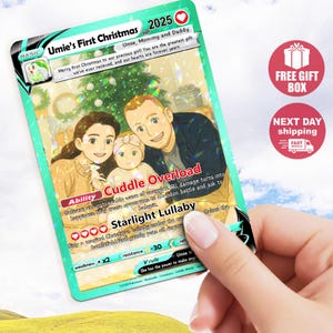Personalized PokeCard, Custom Birthday Photo Art Card, Anniversary Proposal Invitation, Birthday Wedding Day Couple Engagement, Holiday Gift