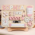 Personalized Toddler Busy Board, Baby Shower Easter Gifts, Wooden Montessori Toys, Baby Name Puzzles, New Baby Gift, Boy Birthday Gift