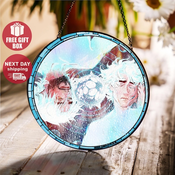 Acchiappasole in vetro JayVik Arcane Stained, decorazione per finestre ispirata a Jayce, ornamento da appendere LOL, regalo romantico per fan di League of Legends