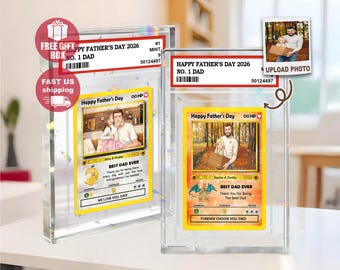 CUSTOM ANIME PHOTO Father's Day Card, Father's Day Gift for Grandpa, New Grandpa Gift, Dad Wallet Card, Game Dad Card, Super Hero Dad Gifts