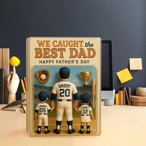 Targa in acrilico 2D personalizzata, regalo per la festa del papà, "Ho preso il miglior papà", regalo personalizzato per nonno, regalo per marito.