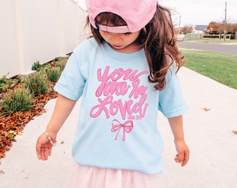 Kids Pink Bow Shirt,Kids Comfort Colors,Christian Kids Jesus Tee Youth Bible Verse,Coquette Kids,Coquette Aesthetic,Kids love like Jesus