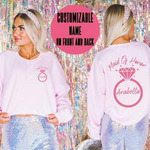 Maid Of Honor Sweatshirt,Custom Maid Of Honor Crewneck,Personalized Maid Of Honor Gift,Gift for Bridesmaid,Matron Of Honor,Bridal Party Gift