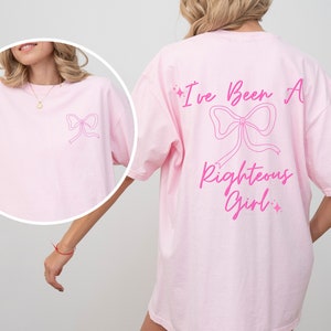 Christian Coquette shirt,Coquette Clothing,Teenage Girl Gifts,Pink Bows Shirt,Righteous girl,Balletcore,Soft girl era,Comfort Colors tshirt