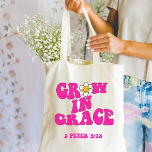 Faith Tote Bag Christian Tote Bag Canvas Gift Religious Gift Scripture Gift Bible Verse Christian Girl Gift Church Gift School Tote Shopper