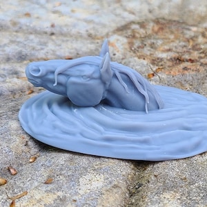 Adair - Unpainted 3D Printed Resin Bust Swimming Mare Sculpture